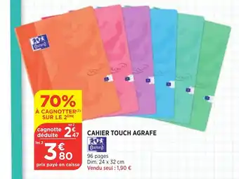 Bi1 Cahier Touch Agrafe offre