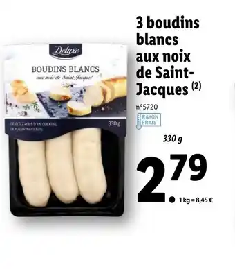Lidl 3 boudins blancs aux noix de saint-jacques offre