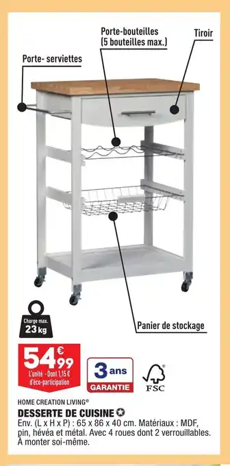 ALDI Desserte De Cuisine offre