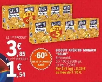 E.Leclerc Biscuit Apéritif Monaco "Belin" offre