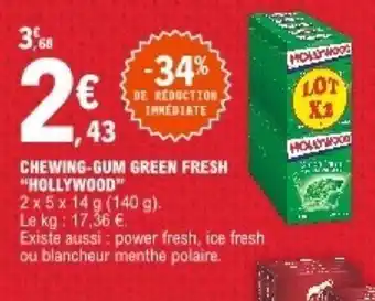 E.Leclerc Chewing-Gum Green Fresh "Hollywood" offre