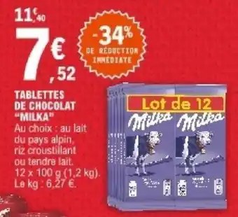 E.Leclerc Tablettes De Chocolat "Milka" offre
