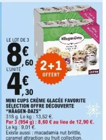 Mini Cups Crème Glacée Favorite Sélection Offre Découverte "Haagen-Dazs"