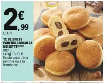E.Leclerc 12 Beignets Parfum Chocolat- Noisette offre
