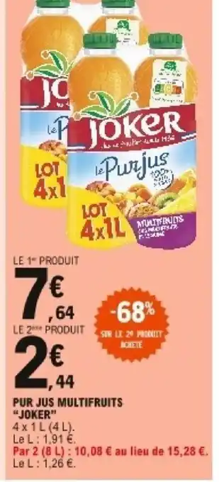 E.Leclerc Pur Jus Multifruits "Joker" offre