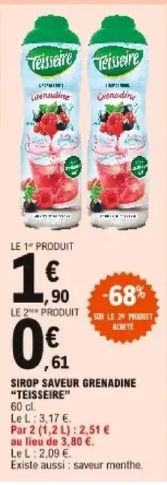 E.Leclerc Sirop Saveur Grenadine "Terisseire" offre