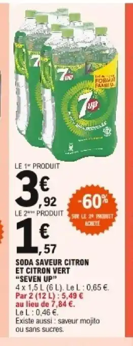 E.Leclerc Soda Saveur Citron Et Citron Vert "Seven Up" offre