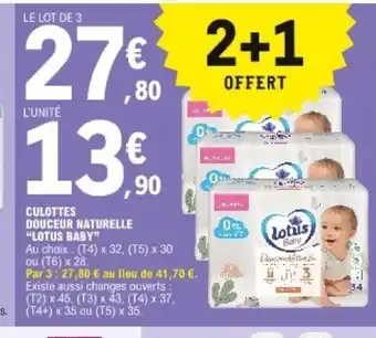 E.Leclerc Culottes Douceur Naturelle "Lotus Babu" offre