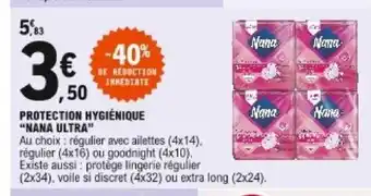 E.Leclerc Protection Hygiénique "Nana Ultra" offre