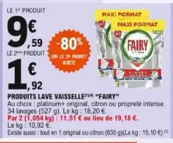 E.Leclerc Produits Lave Vaisselle "Fairy" offre