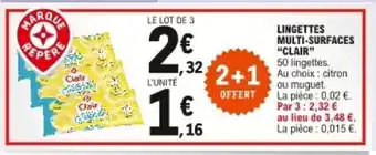 E.Leclerc Lingettes Multi-Surfaces "Clair" offre