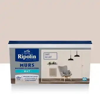 Peinture café au lait mur, boiserie, radiateur ripolin mat 2.5 l