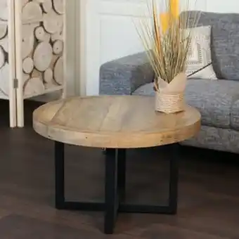 Table basse ronde en bois recyclé d 80 cm brisbane