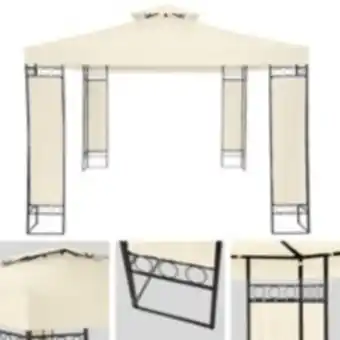 Tectake tonnelle 3,9 x 2,9 m leyla - marron