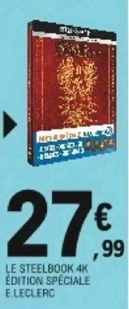 E.Leclerc Le steelbook 4K édition spéciale e leclerc offre