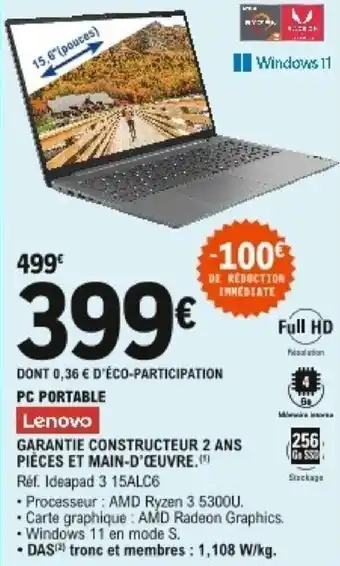 E.Leclerc PC portable offre