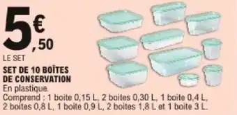 E.Leclerc Set de 10 boîtes de conservation offre