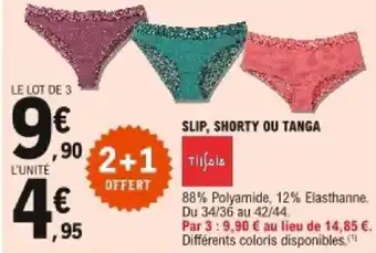 E.Leclerc Slip, shorty ou tanga offre