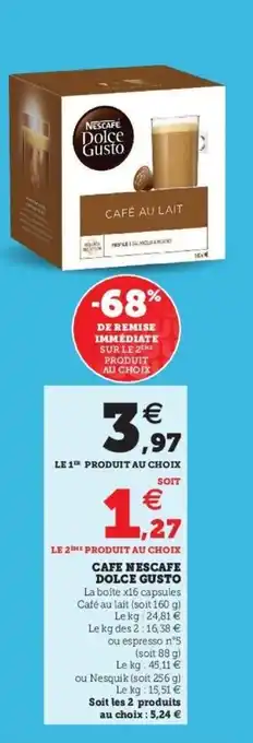 Super U NESCAFE DOLCE GUSTO cafe offre