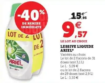 Super U ARIEL lessive liquide offre
