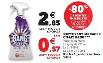 Super U CILLIT BANG nettoyan menager offre