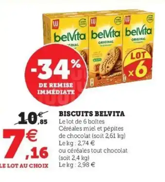 Super U BELVITA biscuits offre