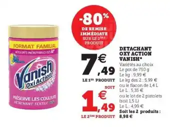 Super U VANISH detachant oxy action offre