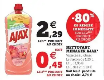 Super U AJAX nettoyant menager ajax offre