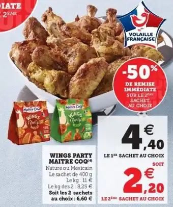 Super U Wings party maitre coq offre