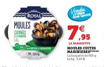 Super U Moules cuites marinieres offre