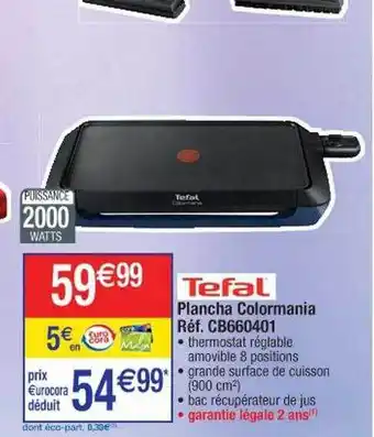 Cora x Carrefour Plancha colormania tefal offre