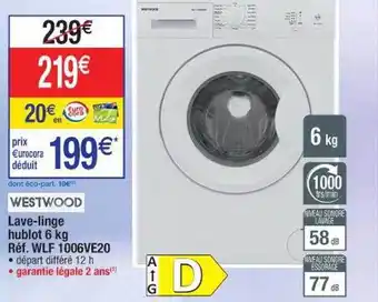 Kave-linge hublot 6kg westwood