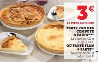 Super U Tarte pommes compote 6 parts offre