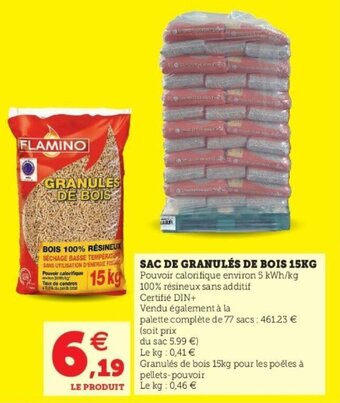 Super U Sac de granulés de bois 15kg offre