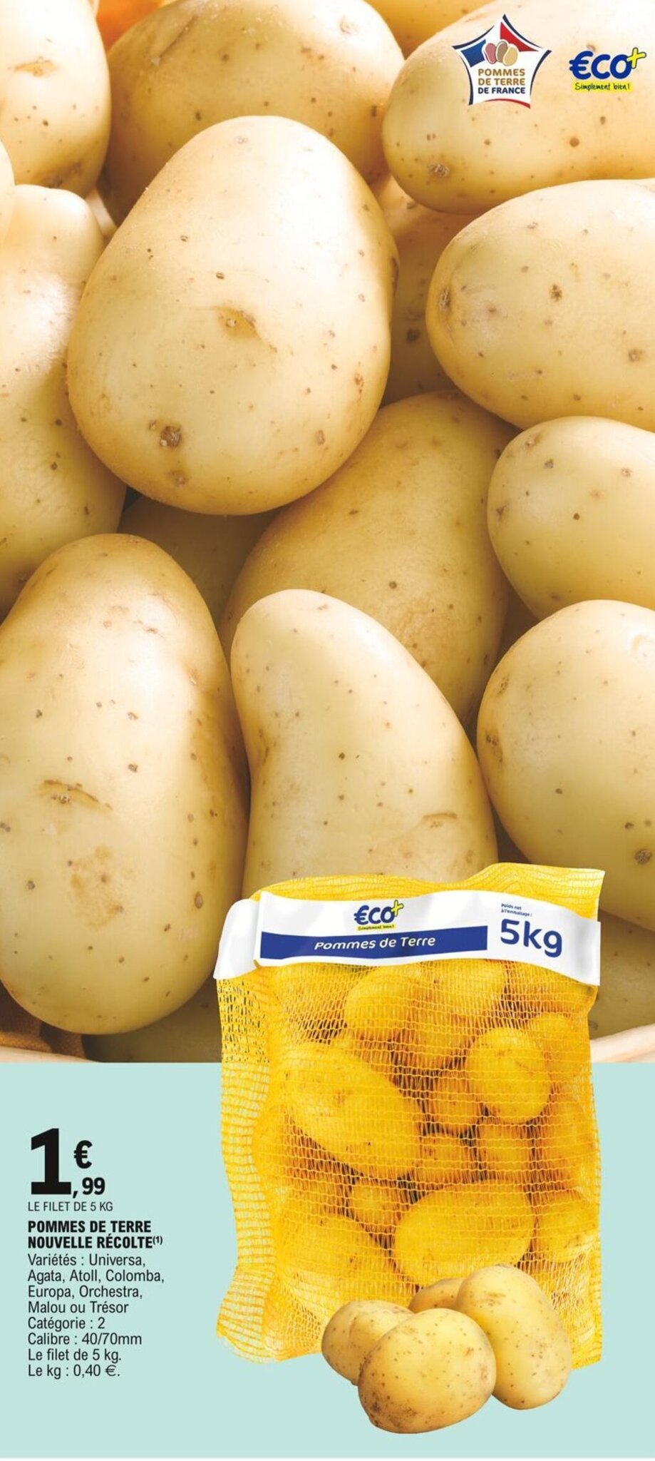 Promo Pommes de terre nouvelle récolte chez E.Leclerc