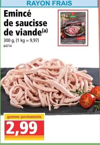 Norma Emincé De Saucisse De Viande offre