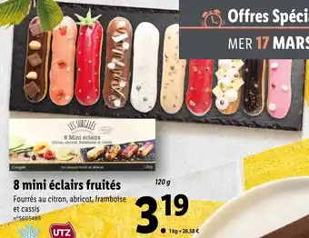 Lidl 8 mini éclairs fruités offre