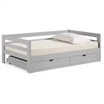 Conforama Lit banquette 2x90x190 cm + 2 tiroirs de rangement offre