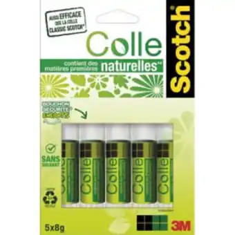 Calipage Scotch lot de 5 bâtons de colle naturelle 8g offre