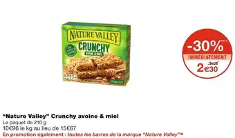 Monoprix Nature valley crunchy avoine & miel offre