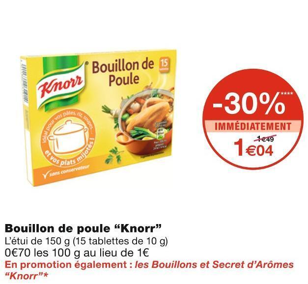 Promo Knorr bouillon de poule chez Monoprix