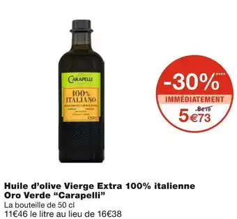 Monoprix Carapelli huile d’olive vierge extra 100% italienne oro verde offre