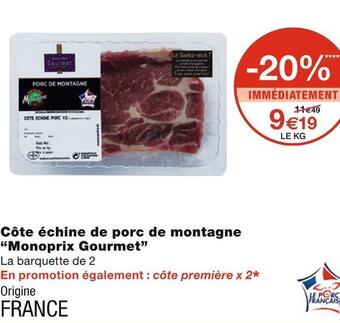 Monoprix Monoprix gourmet côte échine de porc de montagne offre