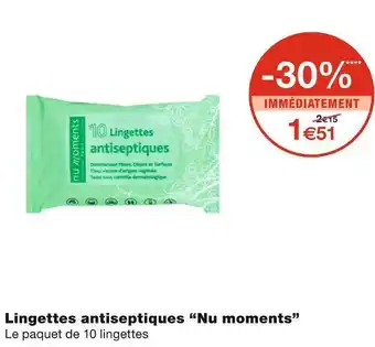Nu moments lingettes antiseptiques