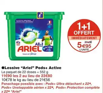 Monoprix Ariel lessive pods+ active offre