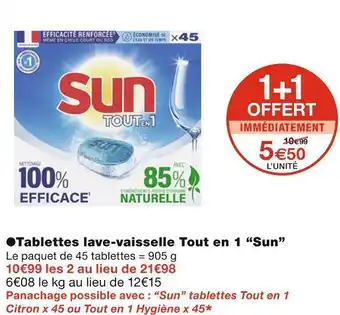 Monoprix Sun tablettes lave-vaisselle tout en 1 offre