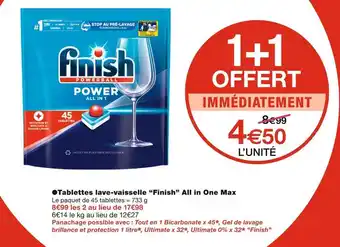 Monoprix Finish tablettes lave-vaisselle all in one max offre