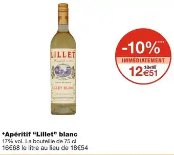 Monoprix Lillet apéritif blanc offre