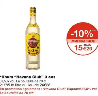 Havana club rhum 3 ans