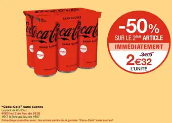 Monoprix Coca-cola “coca-cola” sans sucres offre